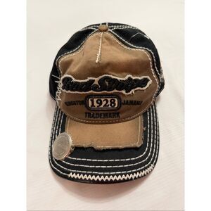 Red Stripe Beer Hat Distressed One Size Fits All